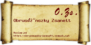 Obrusánszky Zsanett névjegykártya